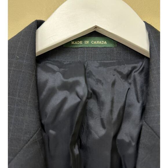 Ralph Lauren Men's Navy Blue Grey Wool Cashmere Blend Blazer Jacket Size 44L - Picture 7 of 13